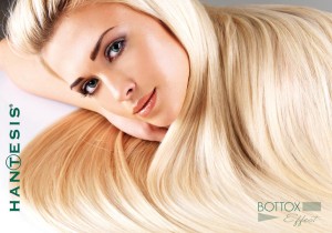 Blond woman with long straight hair
